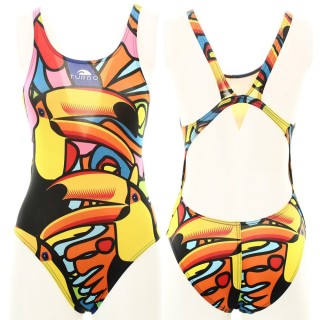 涡轮游泳女式宽肩带泳衣 巨嘴鸟 894211