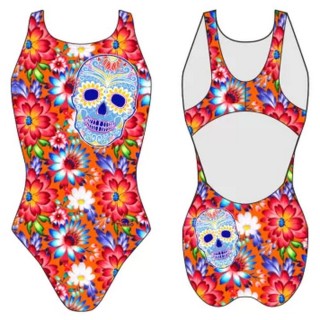 涡轮女式宽肩带泳衣 新鲜骷髅波 83090529