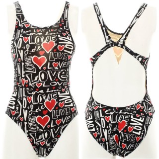 涡轮游泳女式宽肩带泳衣 爱 895101