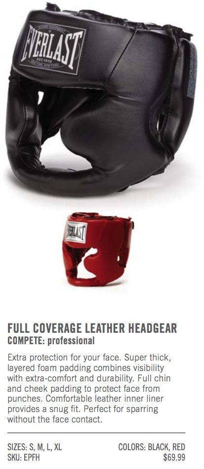 Everlast Boxing Headgear Training Full Coverage EPFH Head Guard from ...