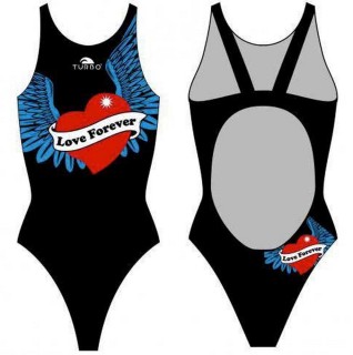 涡轮游泳女式宽肩带泳衣 爱永远 893221