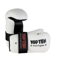 Top Ten MMA Перчатки Открытая Ладонь Point Fighter Белый Цвет 2165-1