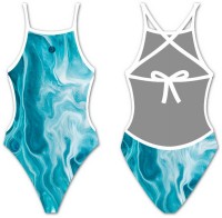 Bbosi 艺术游泳细肩带泳衣 复仇女神大理石蓝 NTD1P