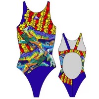 Turbo Swimming Swimsuit Womens Wide Strap Dragon Gaudi 896101