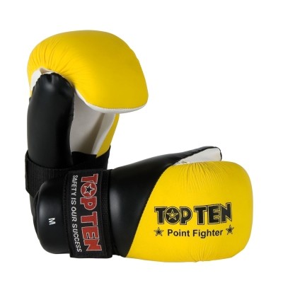 Top Ten MMA Gloves Open Hand Point Fighter 3-Tone 2166-1