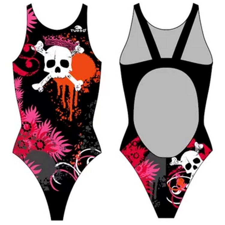 Turbo Swimming Swimsuit Womens Wide Strap Skull Crown 892051