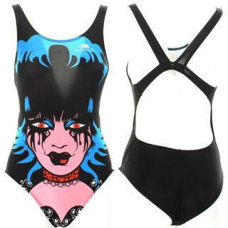 涡轮游泳女式宽肩带泳衣 哥特式 894131