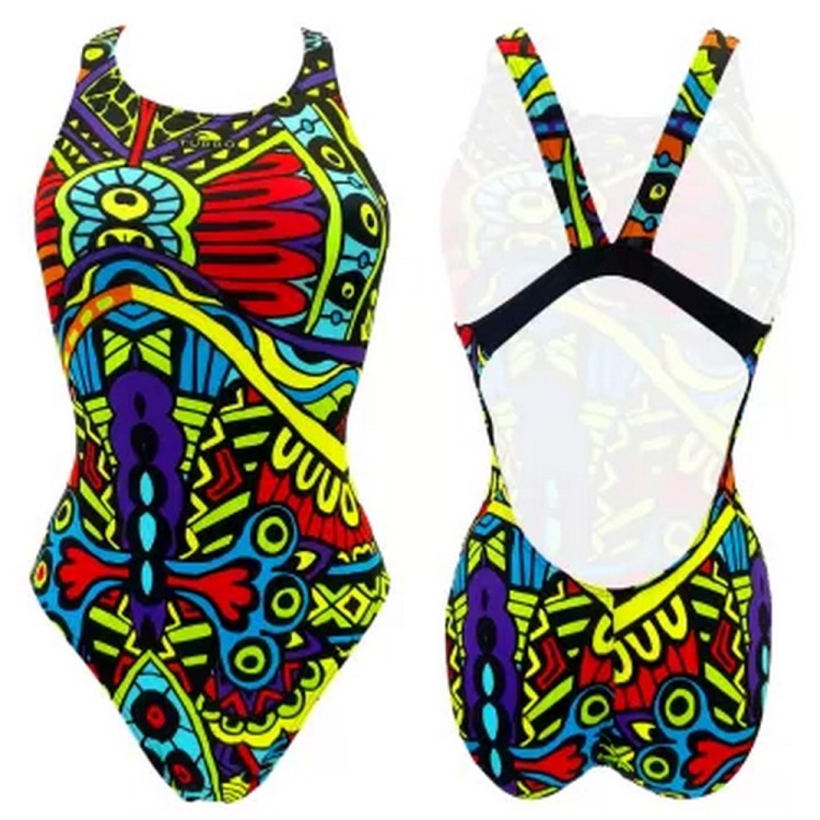 Turbo Swimming Swimsuit Womens Wide Strap Africa Neon 8311921