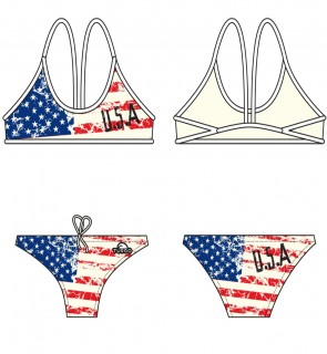 Turbo Спортивное Плавание Бикини USA Vintage 498762