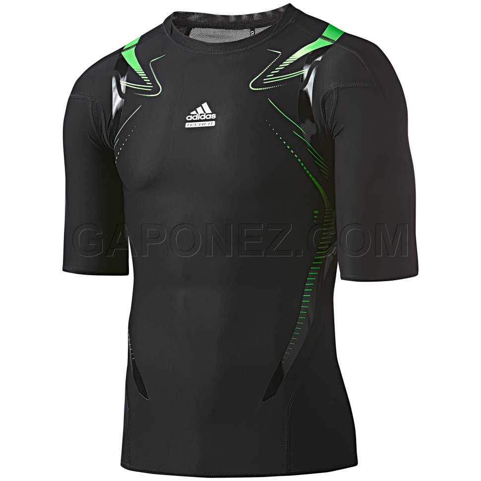 Adidas Tee Short Sleeve TECHFIT PowerWEB Black Color Seasonal V36339 Men's Apparel TF PW SS from Gaponez Sport