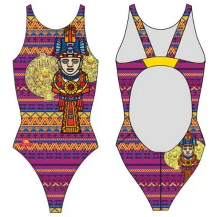 Turbo Swimming Swimsuit Womens Wide Strap Aztec 8307311