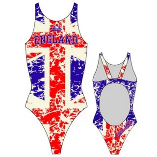 涡轮游泳女式宽肩带泳衣 英格兰国旗复古 898831
