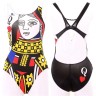 Turbo Swimming Swimsuit Womens Wide Strap Queen of Hearts 891471