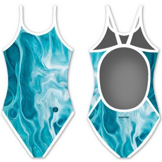 Bbosi 女士细肩带泳衣 大理石蓝 K3Q7H