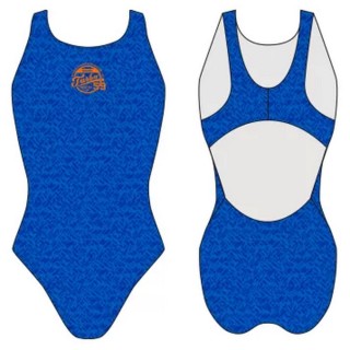 涡轮女式宽肩带泳衣 波浪素色 83100429