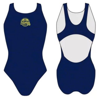 涡轮女式宽肩带泳衣 波浪素色 83100429