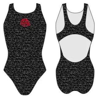 涡轮女式宽肩带泳衣 波浪素色 83100429