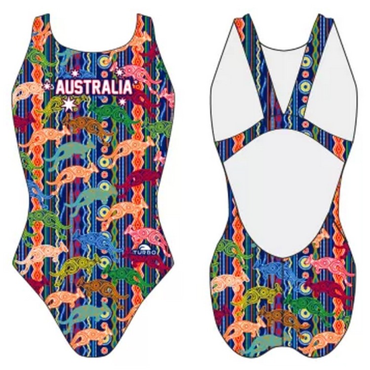 Turbo Swimming Swimsuit Womens Wide Strap Aborigen Australia 8313111