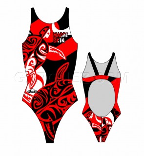 涡轮女式宽肩带泳衣 毛利人皮肤 894381-0809