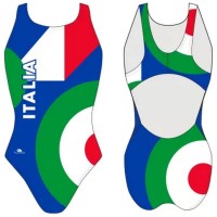 Turbo Swimming Swimsuit Womens Wide Strap Wave Italia Geo 83097329